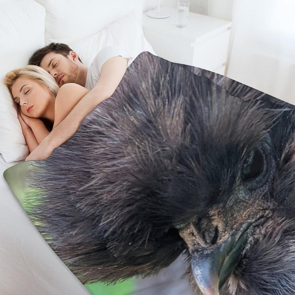 Schwarzes Seidenhuhn, Niedliches Silkie Nahaufnahme Wurfdecke Valentinstag Geschenkideen Retro Polar Manga Decken