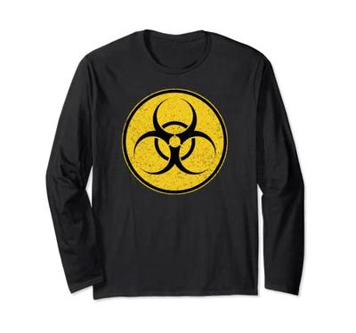 Biohazard Symbol Warning Sign Biological Hazard Toxic Virus Long Sleeve T-Shirt
