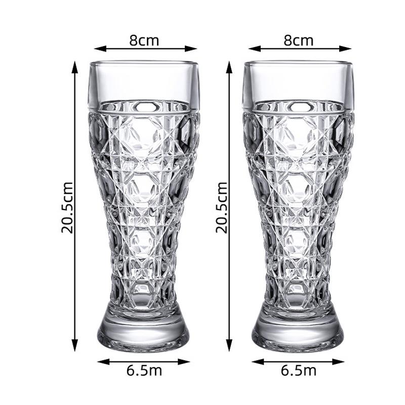 2pcs Sets Beer Glass Unique Design Thickened Craft Beer Glass Party Large Capacity Water Cup Wheat Beer Glass Kitchen Supplies