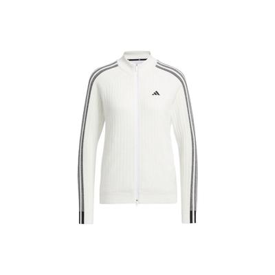 Veste en maille rayée coupe ajustée pour femme Vestes Blanc HY0853