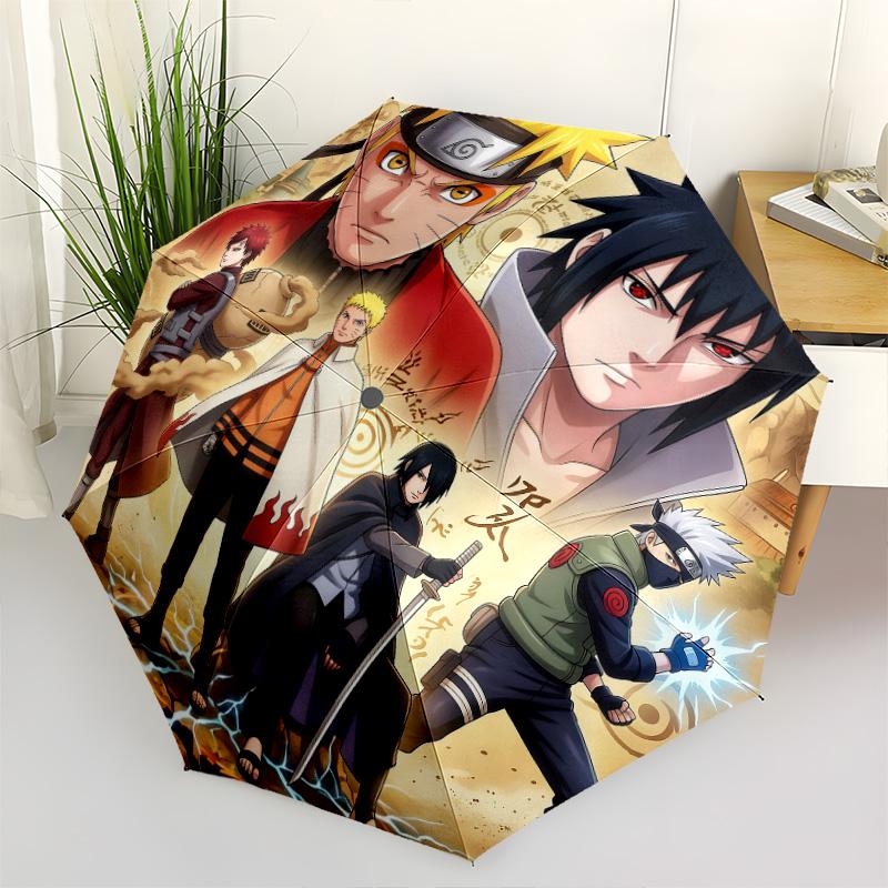 1 PC Automatic Folding Umbrella - Naruto Vs Pain Pattern Portable Foldable Design With 8 Ribs Christmas Birthday Gifts