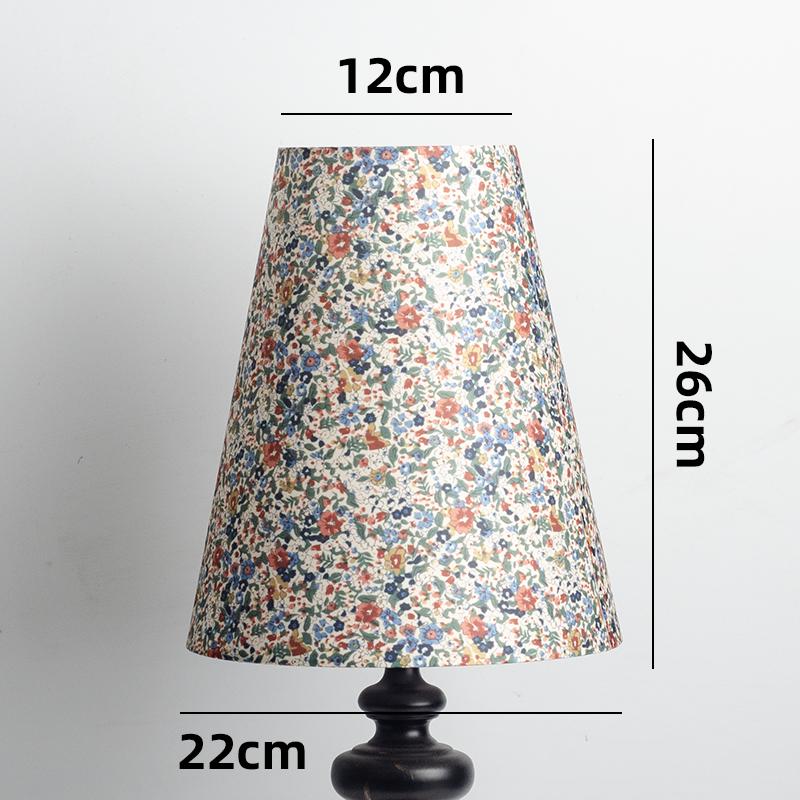 Retro Linen Fabric Floral Pattern Lampshades Pastoral Style Pleated Table Lampshade Bedroom Hotel Bedside Floor Lamp Cover