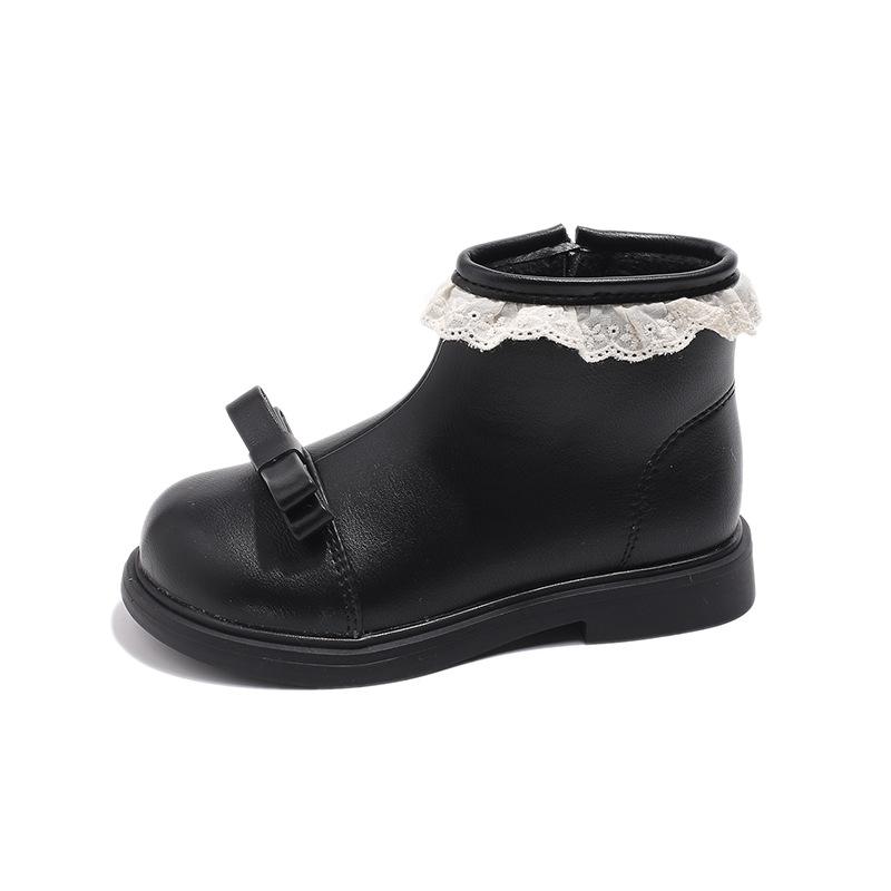 

Girls Shoes with Bow Ties, Winter and Autumn Boots, Padded Girls Boots 23 чёрный