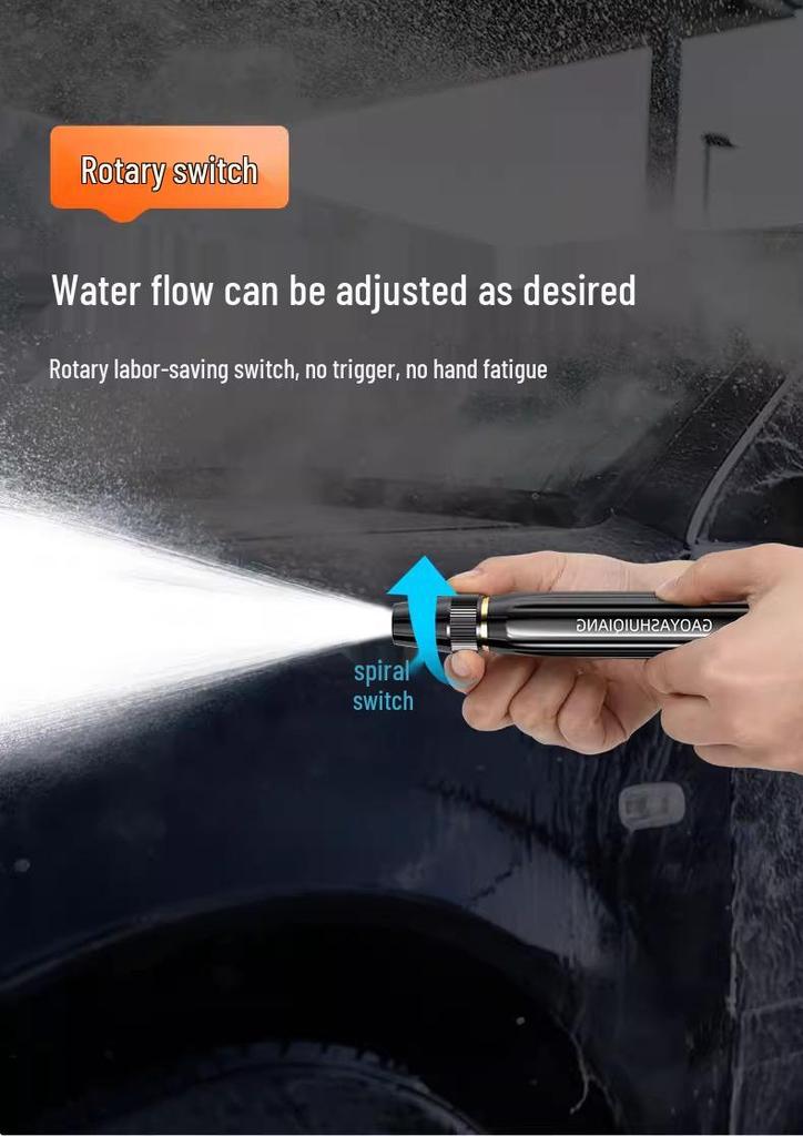 High-Pressure Water Gun for Car Wash & Yard Cleaning - Powerful Nozzle