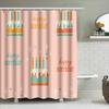 Happy Birthday Shower Curtain With Cake Pattern Pink Color Decorative Waterproof Bath Mat Cover Set Perfect Gift For Birthday Pa