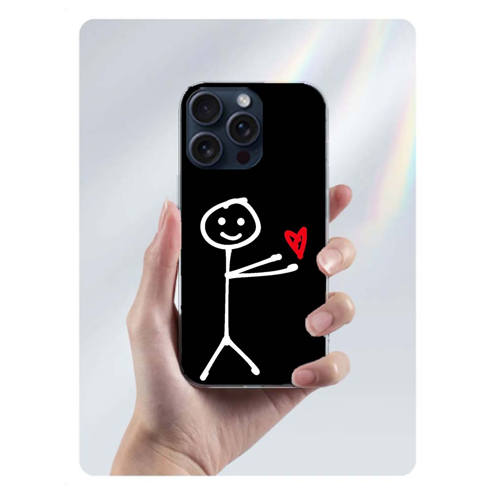Funny Cute Cartoon Matchman Clear Phone Case For Iphone 17 Air 16 Pro Max 15 Pro 14 Plus 17E 16E 11 13 12 Mini Cover Cases Funda