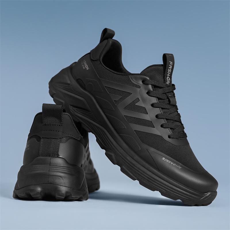

2025 men s shoes spring and autumn breathable sports casual shoes new running non-slip wear-resistant sports shoes lightweight men s shoes 44 чёрный