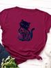 Meow or Never Cat Print Women T Shirt Short Sleeve O Neck Loose Women Tshirt Ladies Tee Shirt Tops Clothes Camisetas Mujer
