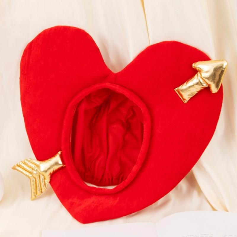 Novelty Love Heart Headcover Hat Breathable Festival Gathering Hat Party Supply