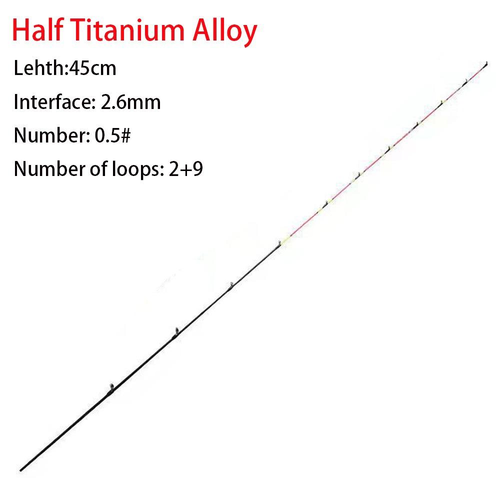 Fiberglass/Carbon Half-titanium Fishing Rod Tip Retractable Half/All Titanium Alloy Carbon Fiber Spinning Portable