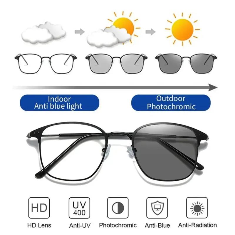 Photochromic Polarized Sunglasses Classic Anti Blue Light Blocking Sun Glasses for Men and Women Change Color Driving Eyewear