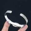 Daughters Day Sale Natural Plume Agate 925 Silver Wife Flower Anniversary Bangle