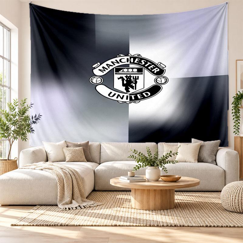 Manchester United FC Wall Tapestry, Soft Fabric Wall Hanging, Decorative Backdrop For Bedroom Home Wall Art