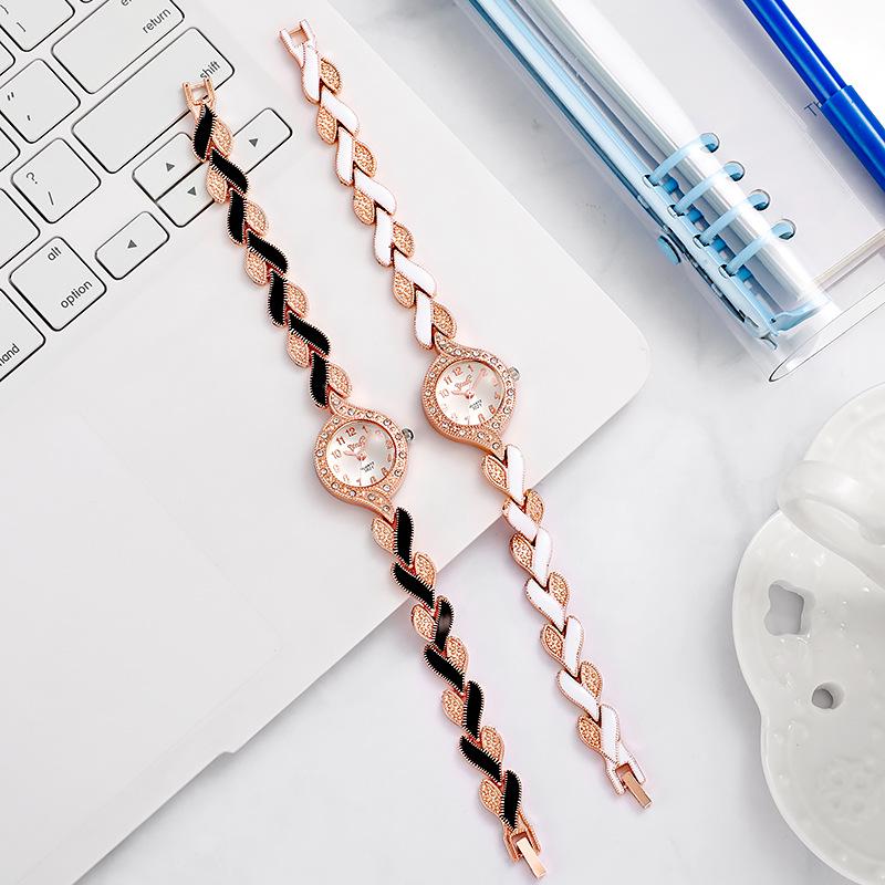 Women's Ceramic Strap Quartz Watch with Luxury Bracelet