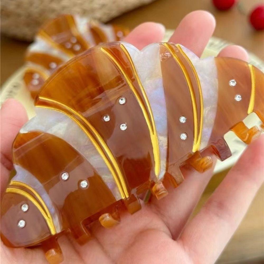 Coffee French  Crab Clip Korean Style Acetic Acid Shark Clip  Hair Accessories