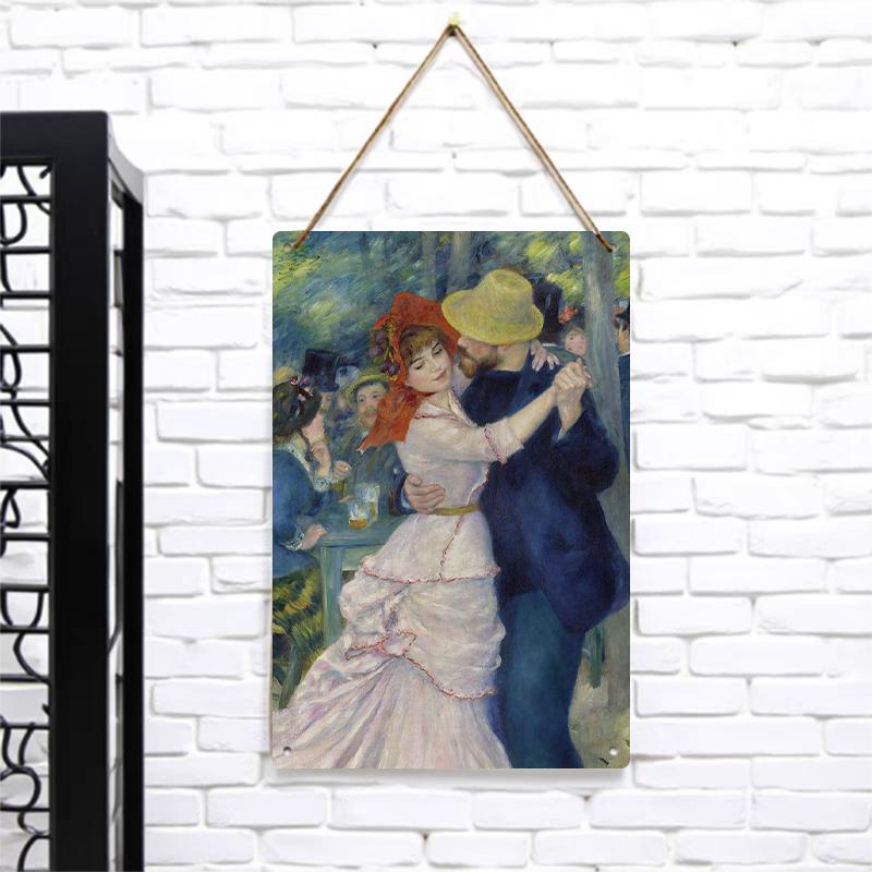 Impressionist Renoir Dance Art Custom Metal Tin Painting Vintage Home Wall Decor for Living Room 7.9x11.8In(20x30cm)