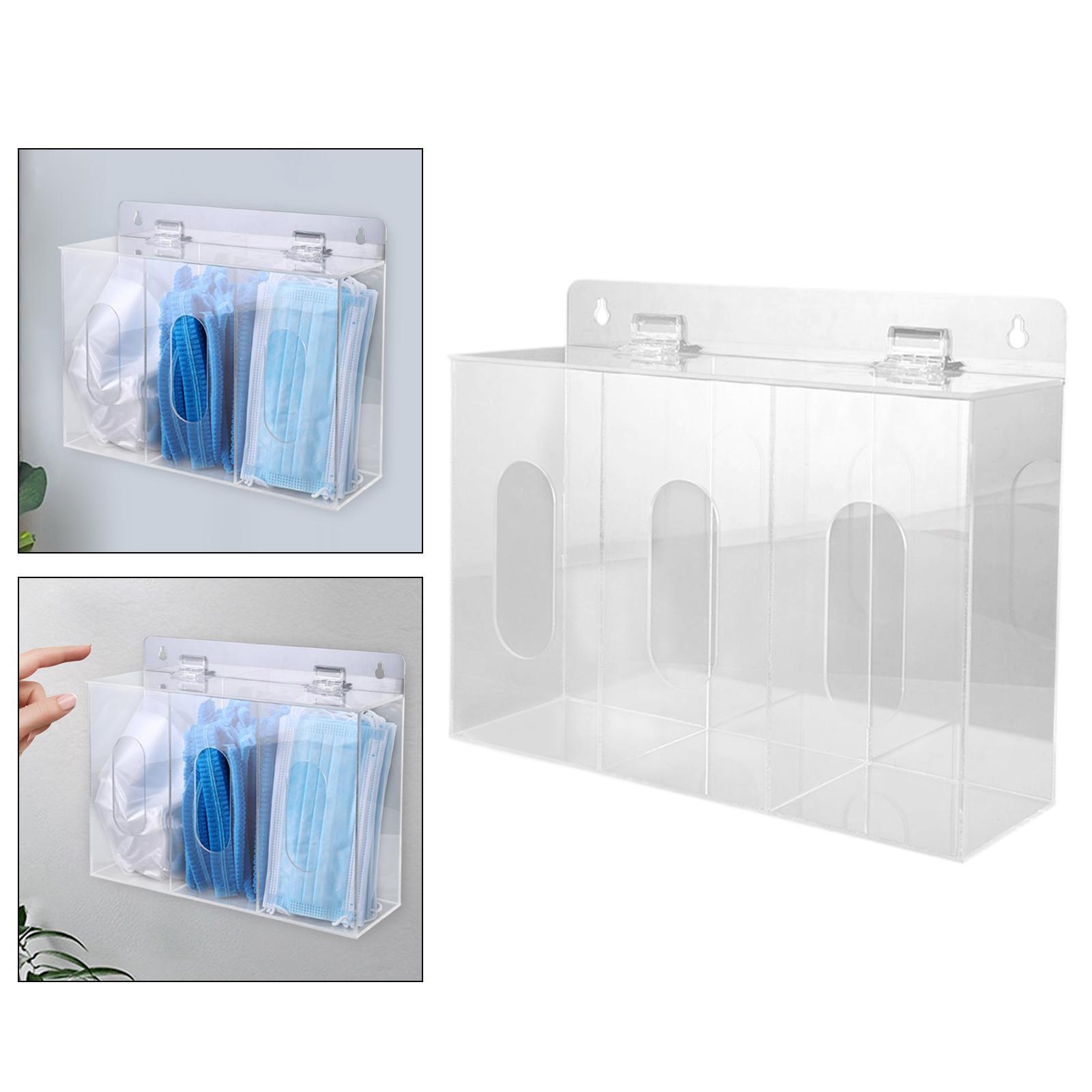 

Acrylic Disposable Glove Holder Storage Container Organizer Transparent Wall Mount for Gloves Beard Covers Mask Hairnets Home