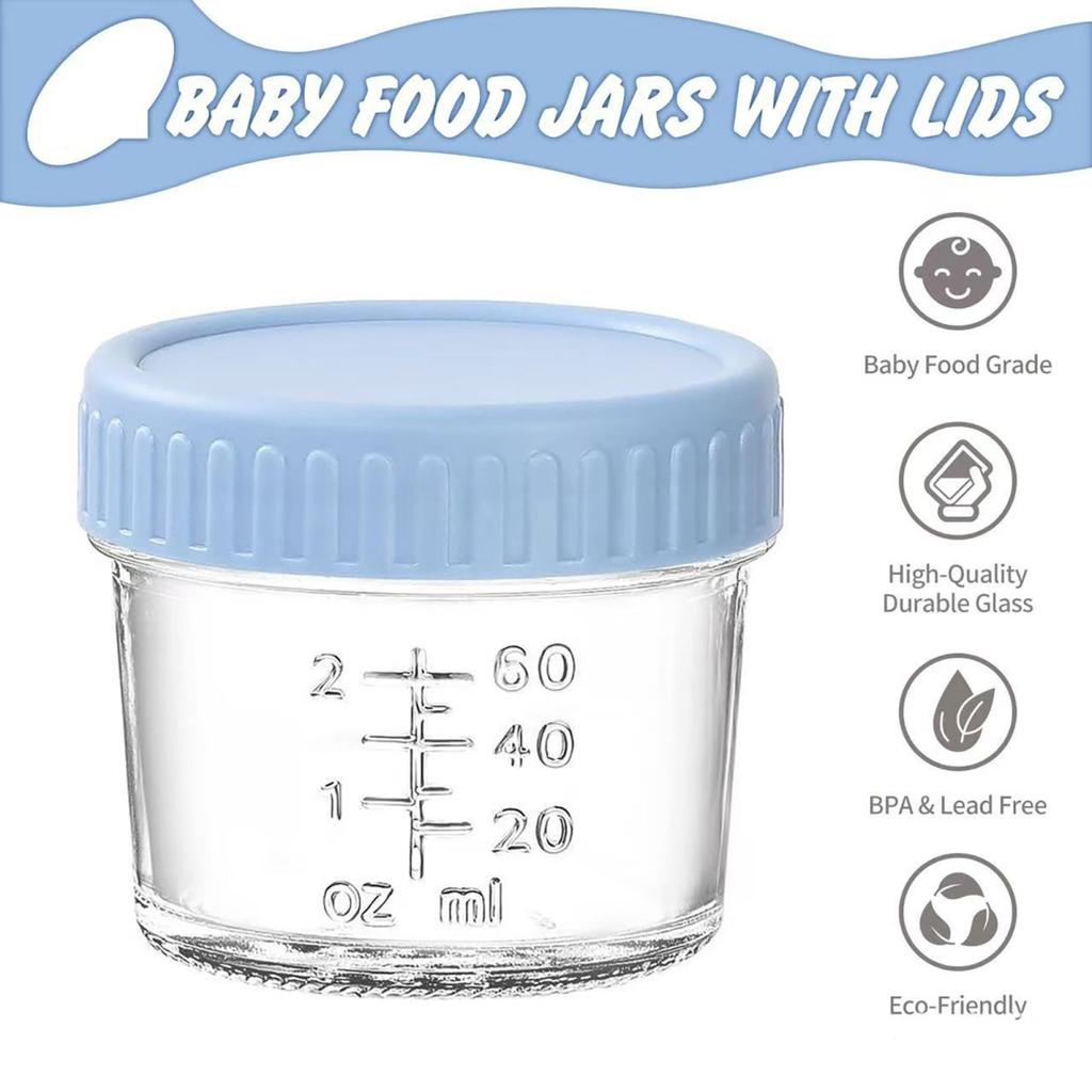 Glasbehälter für Salatdressing, auslaufsicher, 58 ml, kleine Gewürzbecher für Lunchboxen, Dip-Sauce mit Deckel, wiederverwendbare Marmeladenflasche, Einweihungsgeschenke