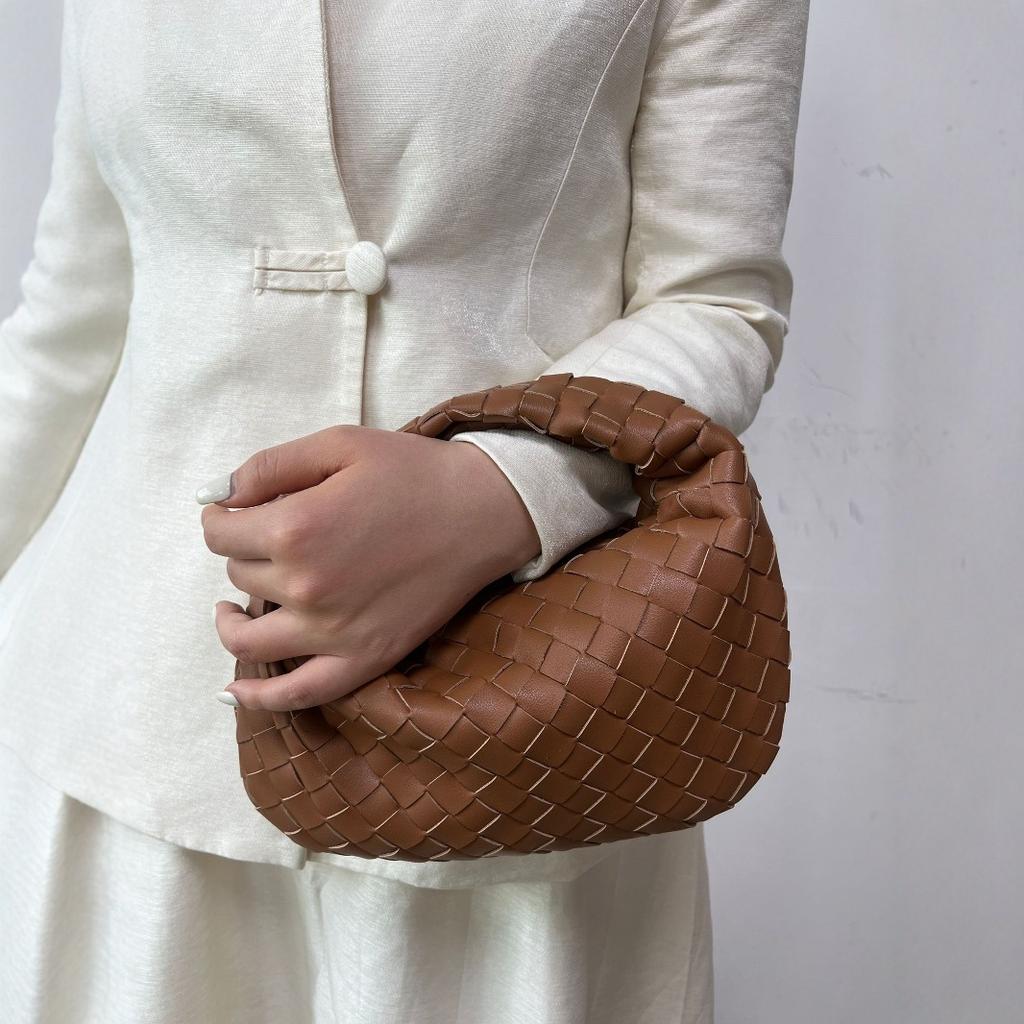 Trend Knödel Damen Tasche vielseitige Schultertasche Temperament Handtasche personalisierte Croissant handgewebt