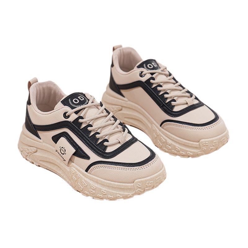 ins Korean version of platform dad shoes 2025 spring new street shot student running sports shoes heightening casual white shoes