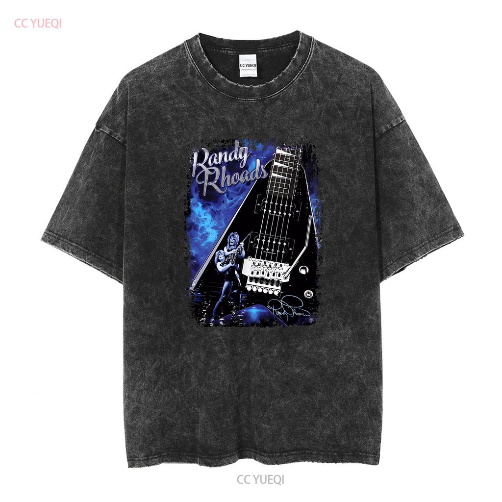 Vintage Randy Rhoads Guitar Hero Cotton Black S 5XL T Shirt vintage Washed streetwear designer clothes Unisex Comfortable