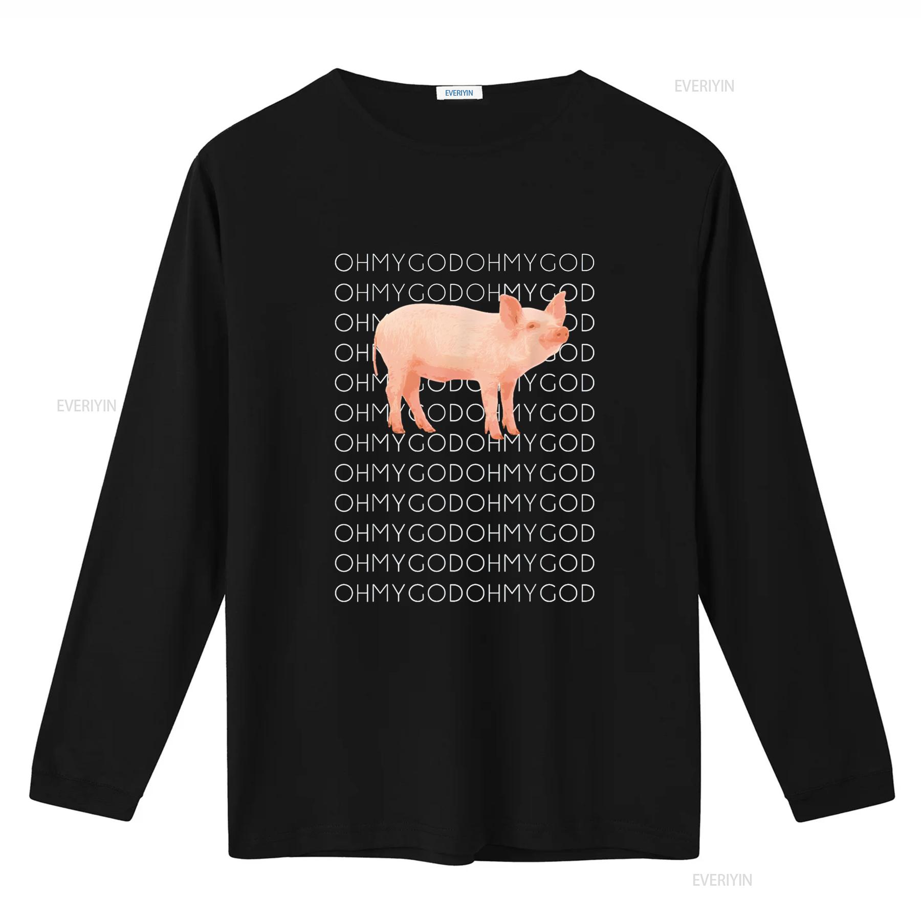 

Shane Dawson Oh My God Pig T Shirt vintage Washed fashion Unisex graphic Top For Everyday Wear Slightly Soft designer clothes 4XL