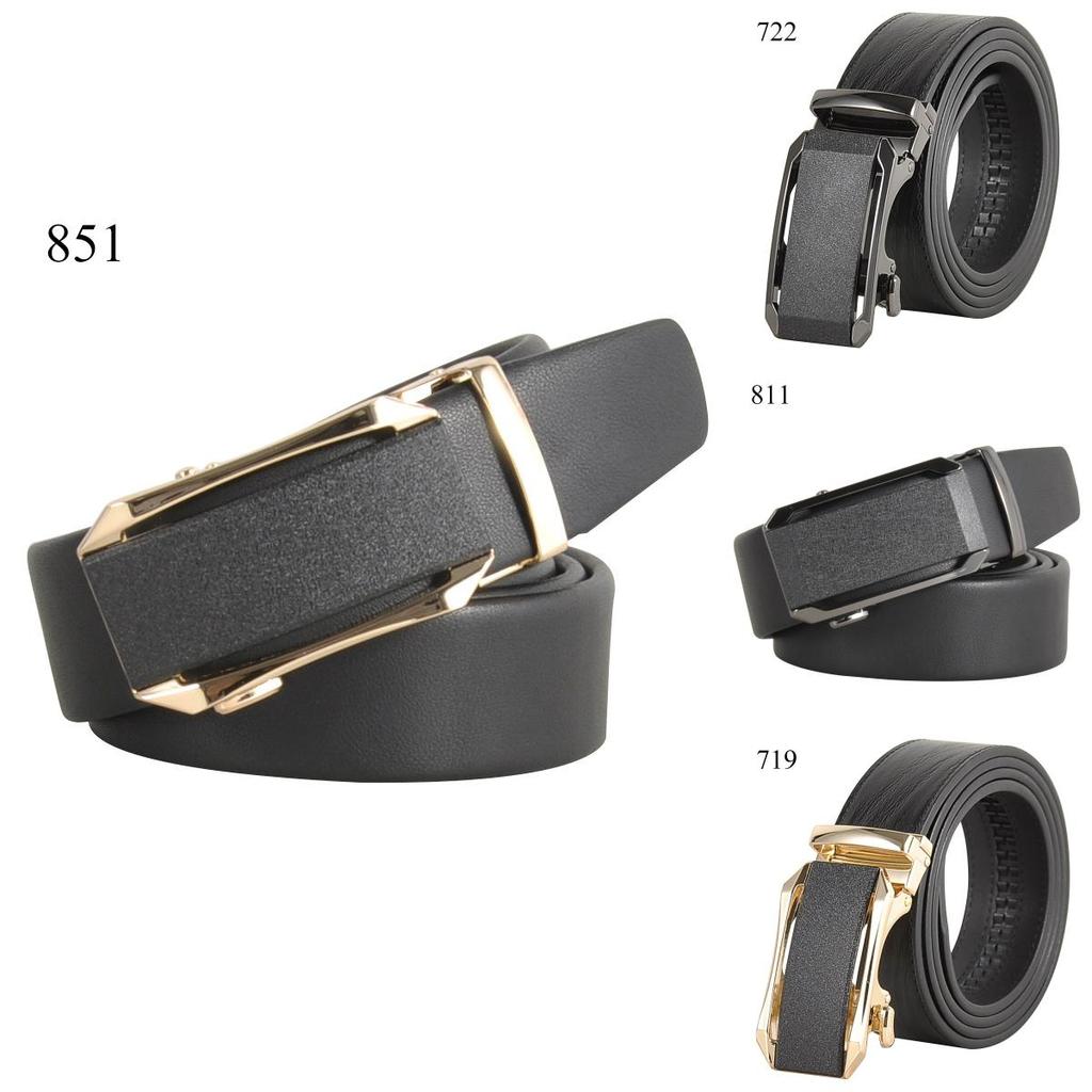 Men's Genuine Leather Automatic Buckle Belt Casual Business Cowhide Belt Male Belt