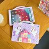 Kids Case for Ipad Pro Mini Air Redmi Pad and Samsung Galaxy Tab A7 Lite T220 A8 X200 A9 X110  A9+ X210 Castle Unicorn Cover with Telescopic Stand