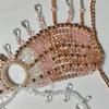 Fashionable Pearls Crystal Tassels Bralette Body Chain for Women’s Beachwear Beaded Body Jewelry Harness Bustier Bra Top