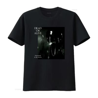 Something In My House Dead Or Alive T Shirt 100 Cotton UB478 Vintage Washed Graphic Slightly St