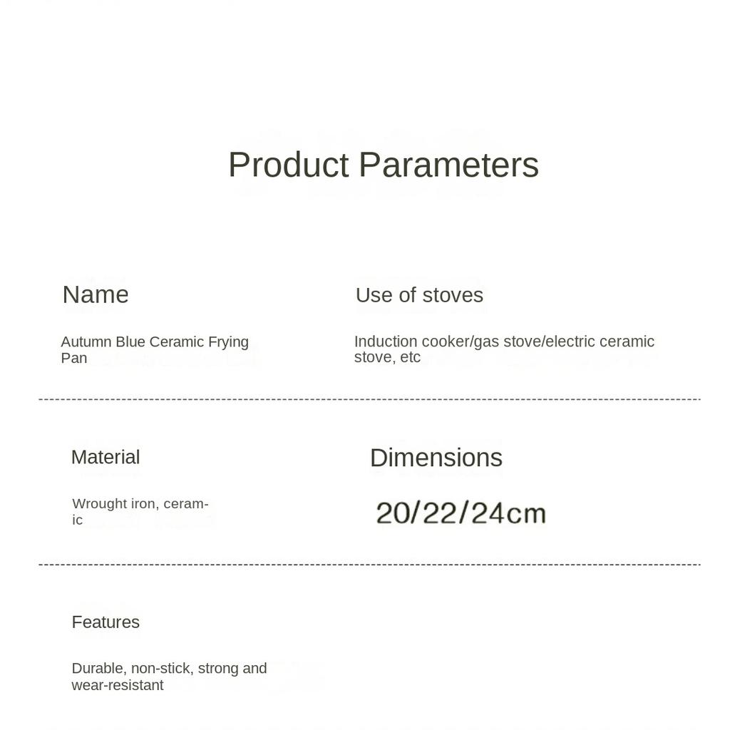 Home Use Blue Ceramic Non-Stick Frying Pan - Multi-Purpose Skillet Compatible with All Stoves, Wholesale Hot Sale