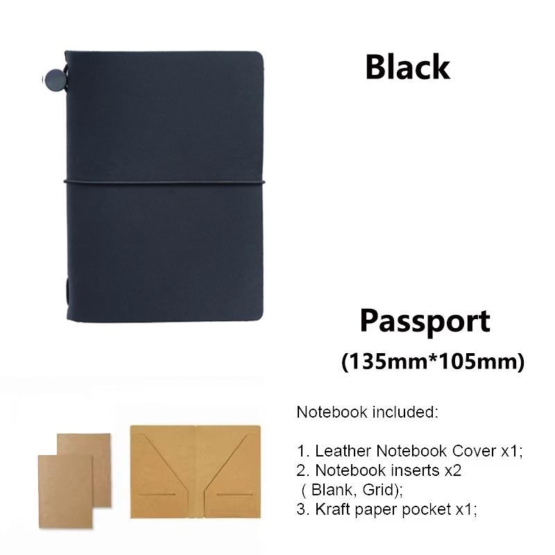 

Leather Travel Notebook Traveler Planner Passport Ledger Journal Cowhide Diary Notebook Stationery Supplies Premium