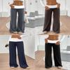 Entspannt geschnittene Schlaghosen mit eingesetztem Polyester für legere Damen-Sommerkleidung