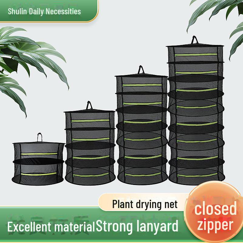 60cm Foldable Round Herb Drying Net and Hanging Basket