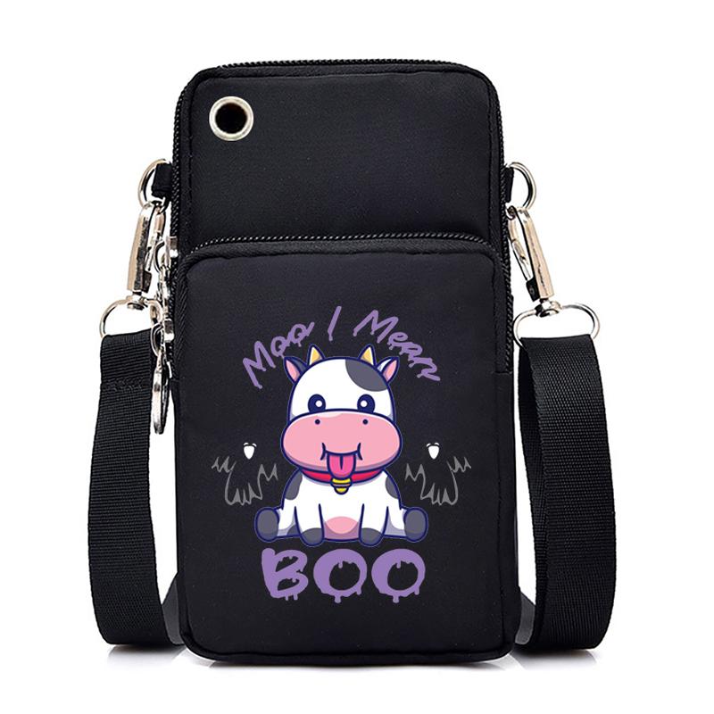 Ženy Mini taška na mobil Kreslená dýně Cat Crossbody Kabelky Halloween Muži Tote Peněženka Peněženka Taška přes rameno Kabelky pro teenagery