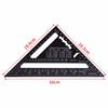7 Inch Metric British Aluminum Black Oxide Triangle Measuring Ruler 90 Degrees 45 Degrees Ruler