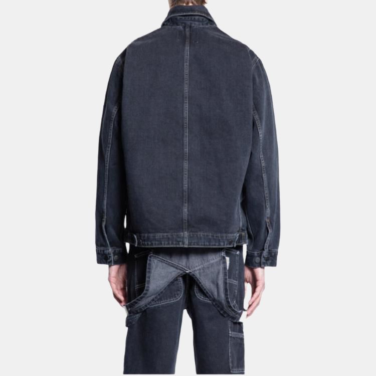Carhartt WIP Logo Button-Down Long Sleeve Denim Jacket Men jackets Black I034866-89-06