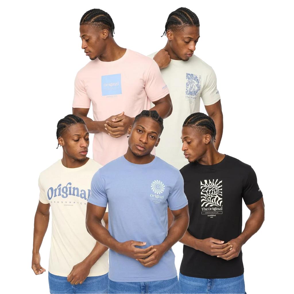Crosshatch Mens Tranplex T-Shirt (Pack of 5)
