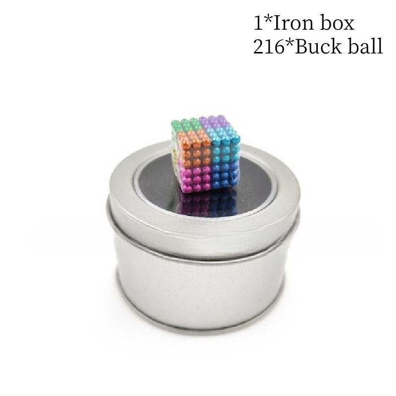 216 Bolas Magnéticas Coloridas de 5mm Brinquedo Educacional de Quebra-Cabeça Ímãs