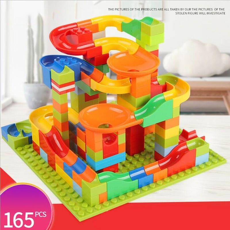

165pcs Classic Marble Run Maze Ball Race Track Building Blocks Set For Endless Fun