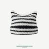 Cute Cat Ear Beanie Women Warm Knit Hat With Ears Slimming Face Effect Winter Accessory