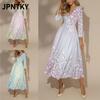 JPNTKY Fashion Summer Spring 3/4 Sleeves V-Neck Casual Dresses