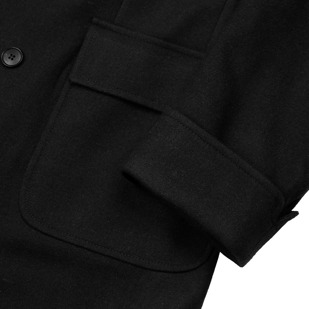 Sortie Bonheur Wool Polo Coat (Black)