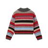 ELLE KIDS Girls' Striped Retro Polo Knit Sweater