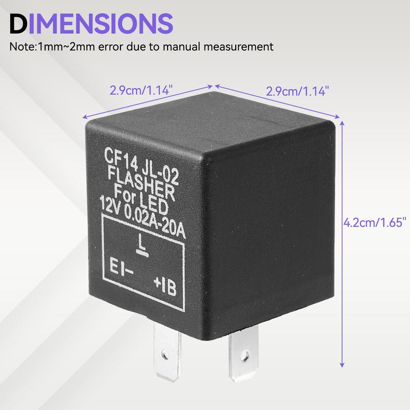 For CF14 JL-02 CF-14 Motorcycle Electronic LED Non-adjustable Flasher Relay Black Fix Hyper Flash for Turn Signal Blinker Light