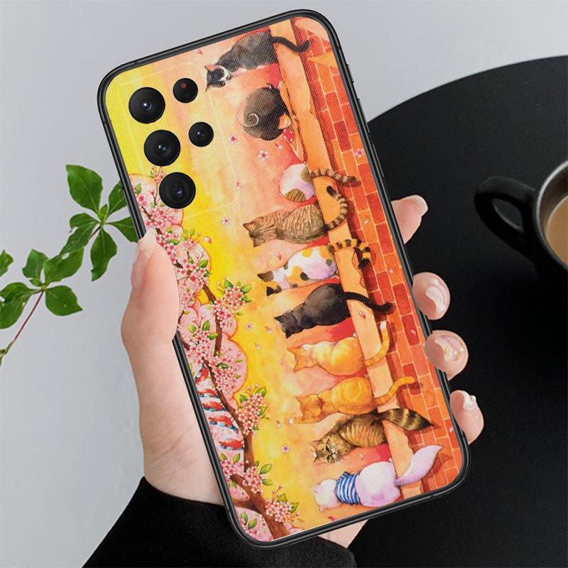 Kreslený Kočka Pouzdro na Telefon Pro Samsung A52S A21S A33 A23 A13 A14 A32 A52 A53 A54 A51 A71 A15