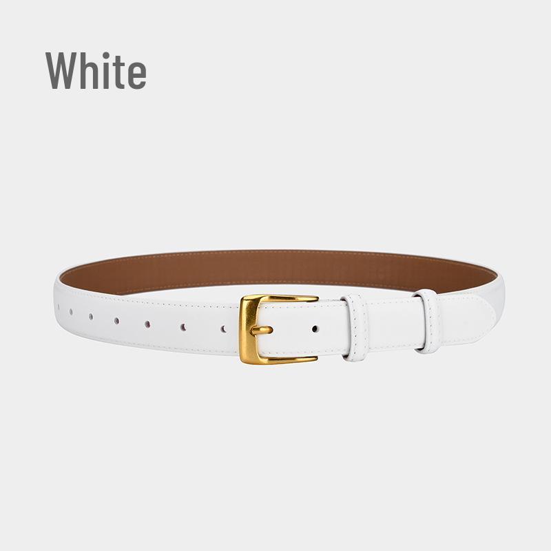 Women's Retro Cowhide Leather Belt - Casual, Versatile Multi-color Waist Belt