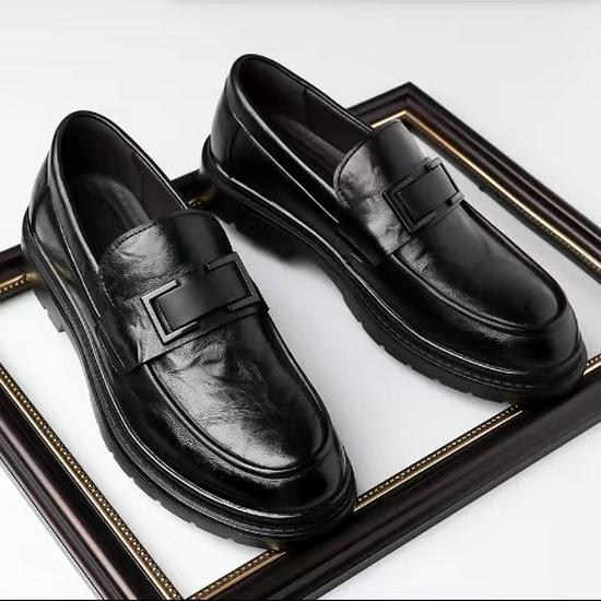 2025 Autumn Men's British Style Soft Sole Leather Shoes - Casual, High-End, Outdoor, Formal, Thick Sole