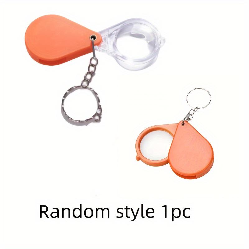 1pc/2pcs Magnifying Glass Keychain - Durable, Anti-Deformation, Portable Mini Magnifier for Elderly, Reading & General Use - Plastic Material