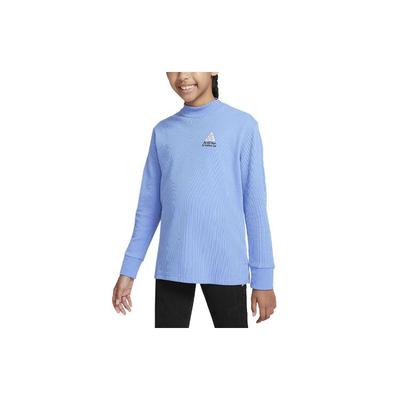 ACG Series Letter Print Long Sleeve T-Shirt Kids Tops Blue FD3153-450